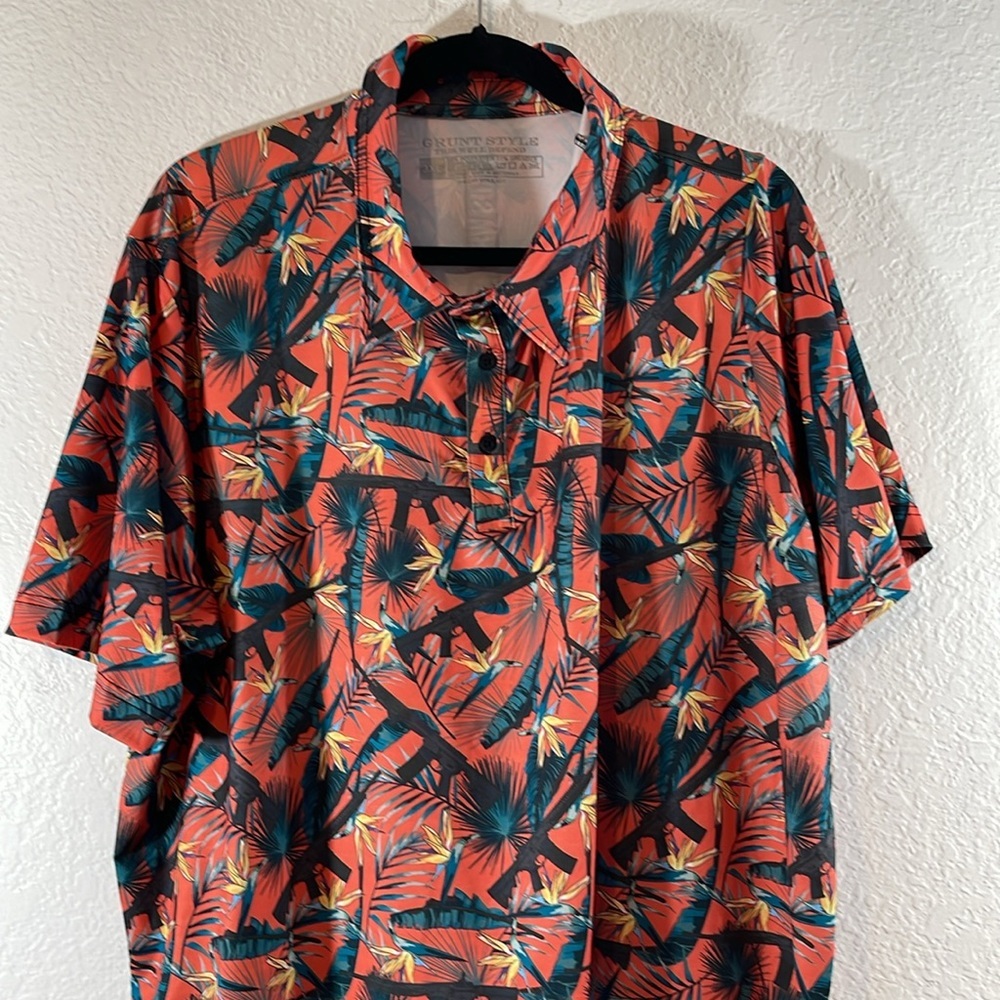 GRUNT STYLE RANGE PARADISE PATRIOTIC MEN’S POLO SHIRT SIZE 3XL - Picture 5 of 16